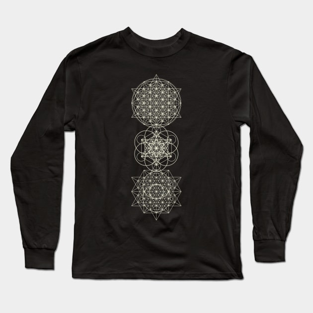 Flower of Life Sacred Geometry Chakras Long Sleeve T-Shirt by The Dream Team